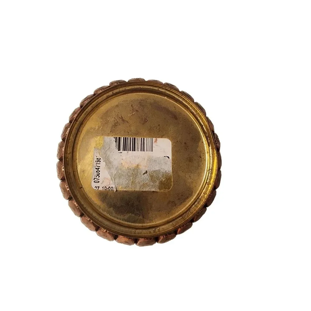 #7695 Brass Trinket box with Mother of Pearl Lid 3.5 wide
